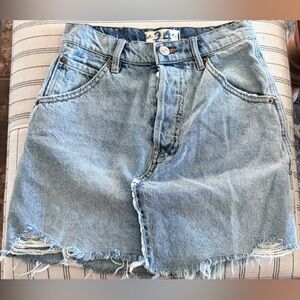 We The Free Light Blue Denim Skirt